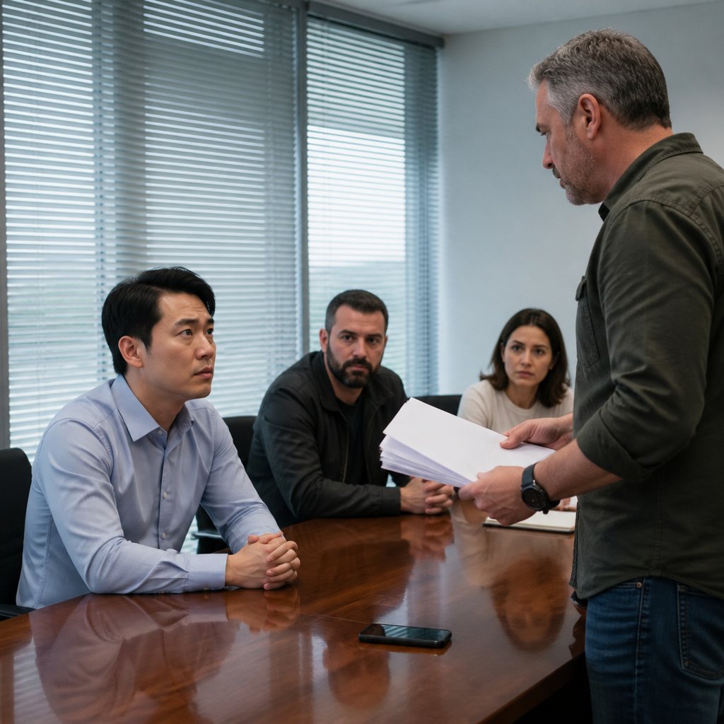 Tense meeting as man asserts property rights with documents