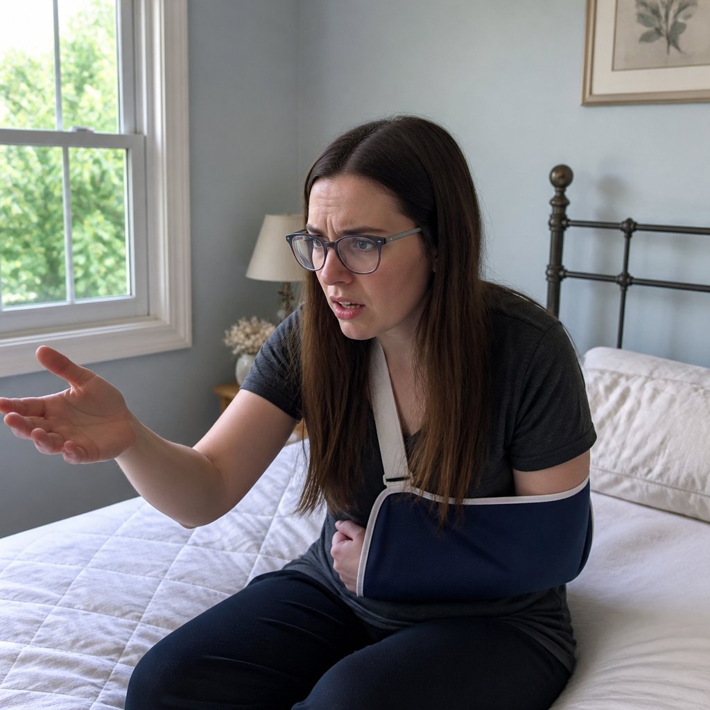 Woman staring at her phone with disbelief and anger after a call from her landlord