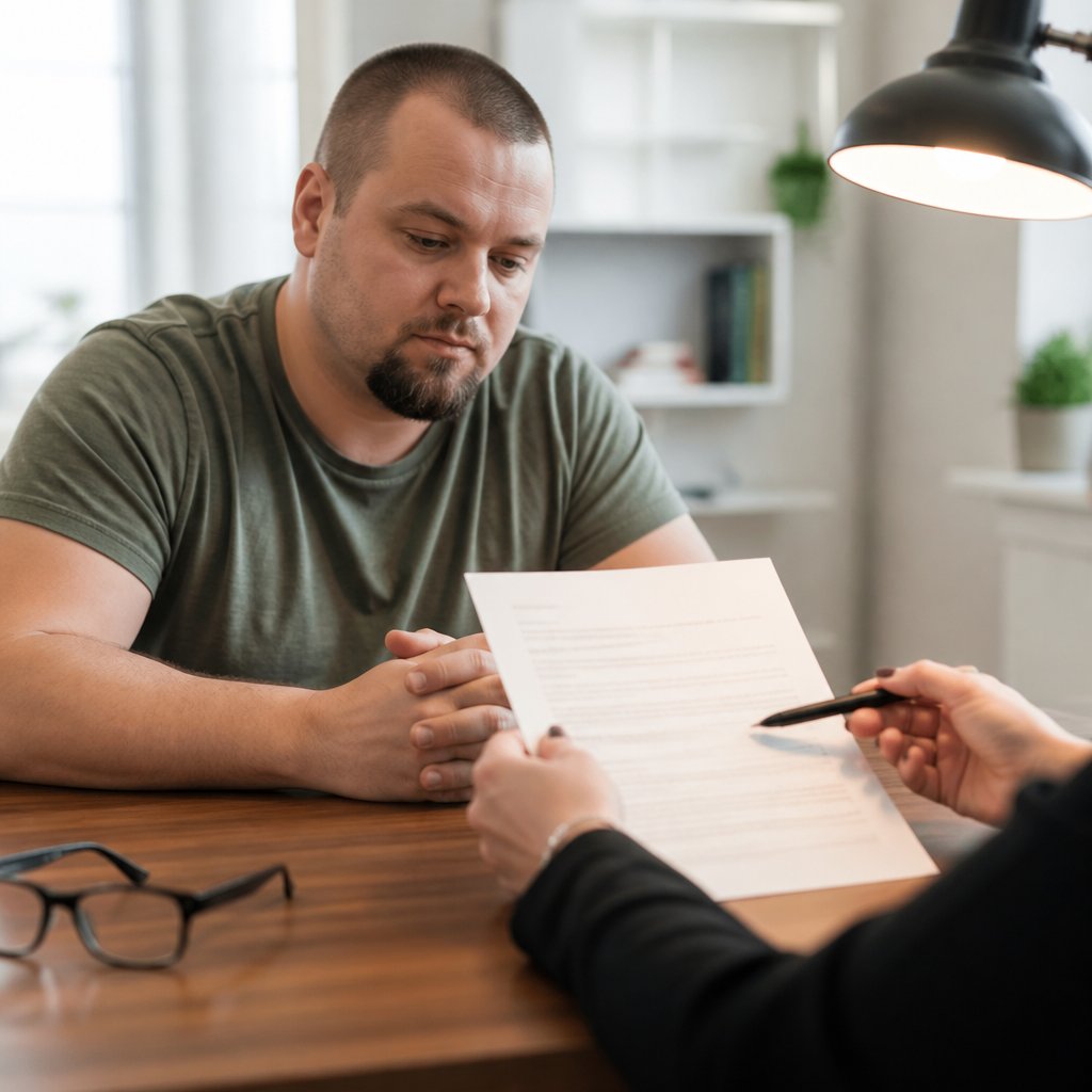 Attorney's hands pointing to a specific clause in a gym membership waiver
