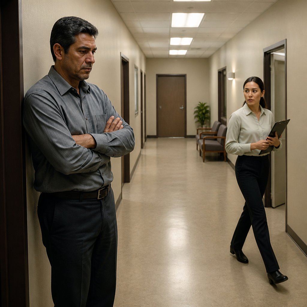 Man waits near HR office after learning camera footage is unavailable due to ‘maintenance’