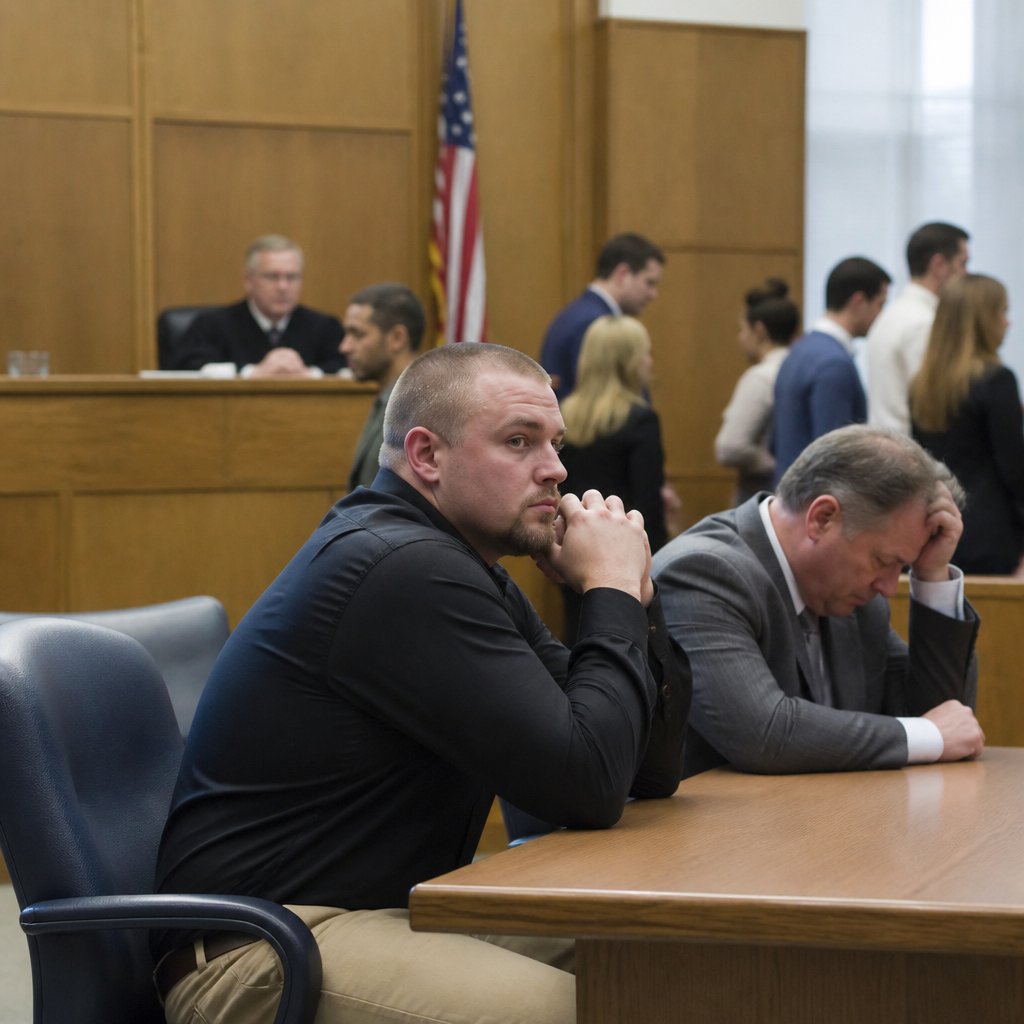 Anxious plaintiff watching jury file back in without making eye contact
