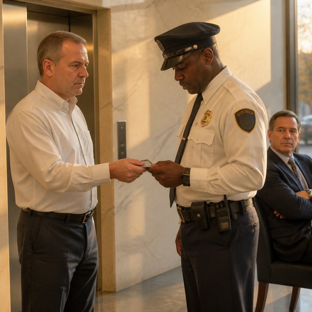 Man’s badge heavily scrutinized by security as VP watches