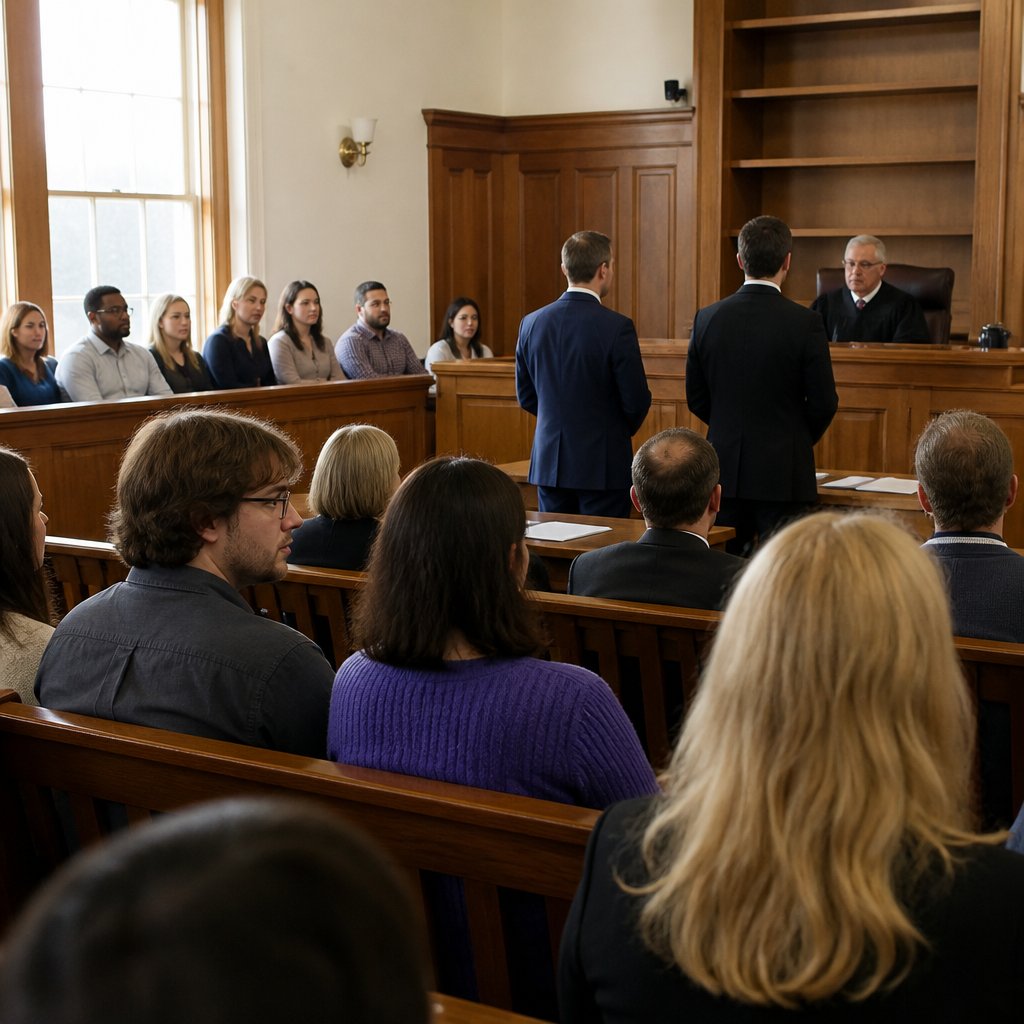 Courtroom filled with tension as jury prepares to hear verdict; defense requests settlement meeting.