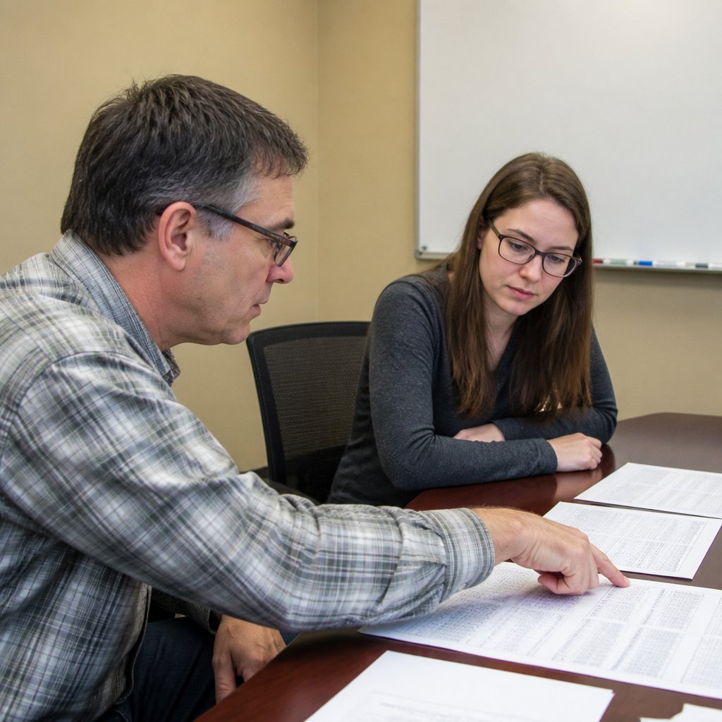 Forensic engineer presenting control logs to plaintiff and courtroom team.