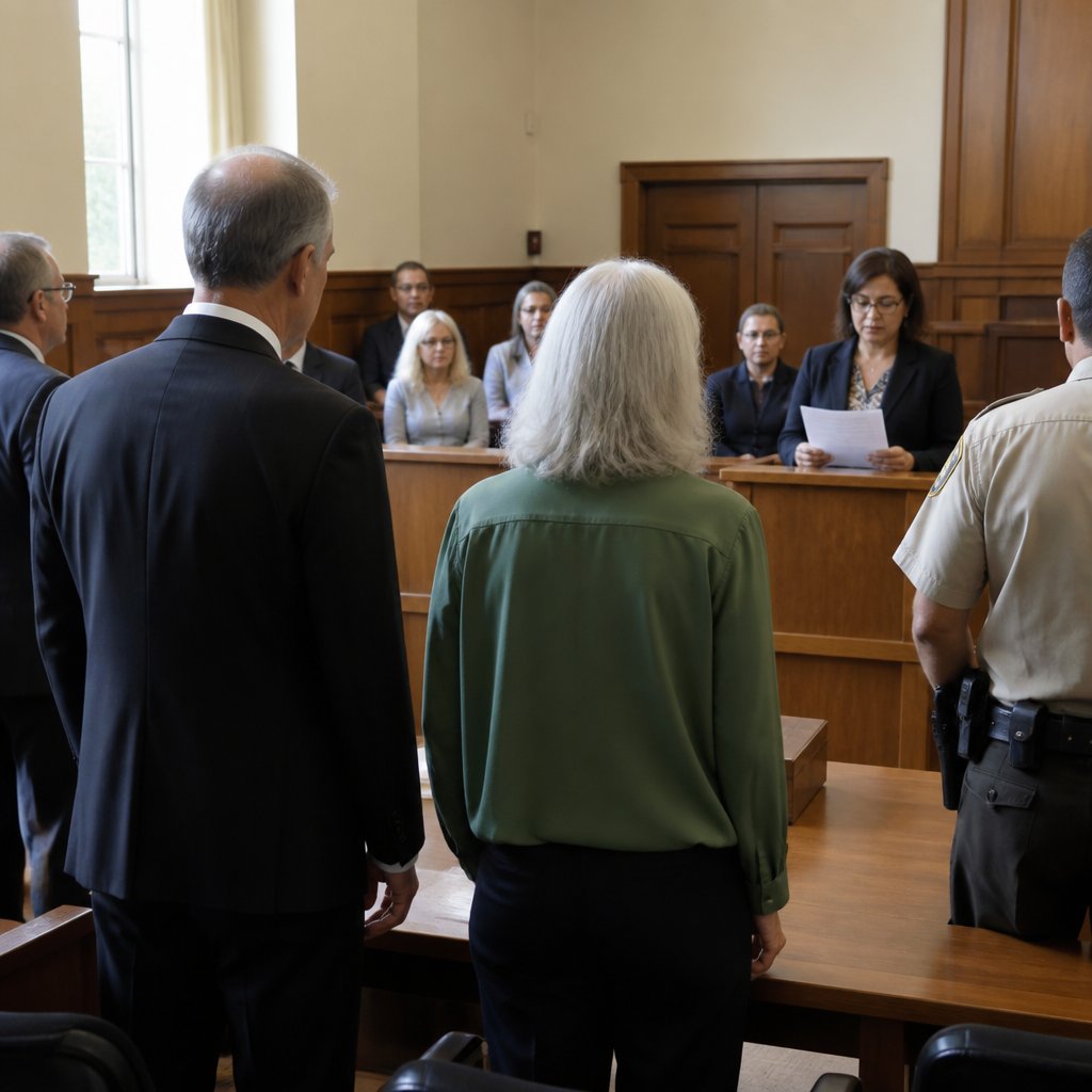 Courtroom tense moment as jury requests to review evidence again.